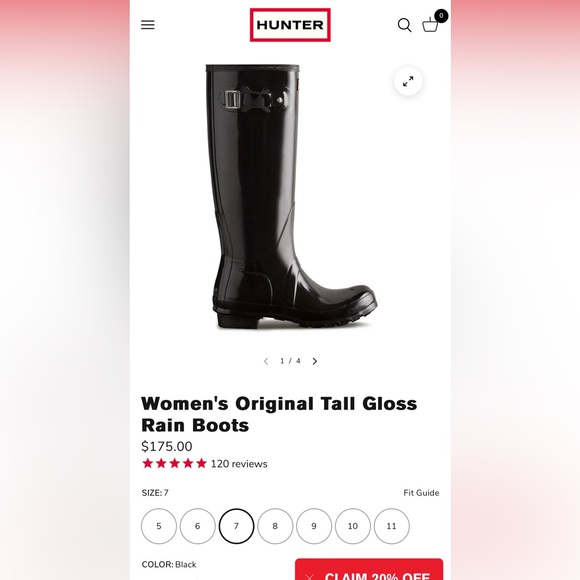 HUNTER Gloss Tall Rain Boots - Picture 5 of 6